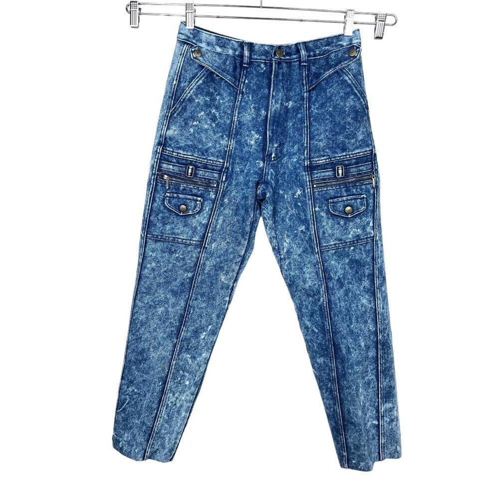 VTG Javolis Acid Wash Jogger 80s cropped Jeans size‎ 33S